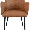 41aG-koUbL._AC_.jpg Damiware Rose Chaise avec Accoudoir | Salle à Manger Confort Revêtement en Tissu (Cognac)