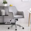 41bkWYcxdgL._AC_.jpg Chaise Bureau,Gris en Velours Tissu Ergonomique Fauteuil de Bureau Comfortable Fauteuil D'ordinateur Chaise de Coiffeuse Pivotant Hauteur Réglable Chaise de Manucure avec Fonction D'inclinaison