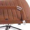 CLP Chaise De Bureau Amadora en Similicuir Ou Tissu avec roulettes I Fauteuil De Bureau Ergonomique Réglable en Hauteur I Dossier Et accoudoirs, Couleur:Brun Clair, matière:Similicuir