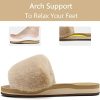 41cHVEcOCtL._AC_.jpg ONCAI Chaussons Femme Confort Peluche Claquette Bout Ouvert Pantoufles Avec Support de Voûte plantaire Tapis de Yoga Fourré Sandales Taille 36-43