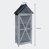 41dQqya3MyL._AC_.jpg WilTec Armoire de Jardin en Bois Gris 77x53x179cm avec Porte & Toit en Pente avec Isolation bitumineuse