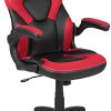 Flash Furniture Chaise de Jeu à Dossier Haut, Fauteuil de Bureau Ergonomique, avec accoudoirs réglables et Tissu en Maille, idéale comme Chaise de Joueur, pour la Maison et Le Bureau, Rouge