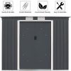 41eNH10YVDL._AC_.jpg GIANTEX Abri de jardin en métal pour vélo, maison pour outils, portes et fenêtres coulissantes, 213 x 130 x 173 cm