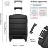 Kono Valise Cabine ABS 20 Pouces Rigide Léger avec 4 roulettes (Noir)