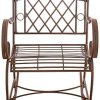 41fKUsy-fjL._AC_.jpg CLP Fauteuil A Bascule Ansan I Chaise A Bascule pour L'Extérieur en Fer Forgé avec Design Antique I Chaise De Jardin avec Accoudoirs Et Dossier, Couleur:Marron Antique