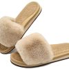 41hojjFgUL._AC_.jpg ONCAI Chaussons Femme Confort Peluche Claquette Bout Ouvert Pantoufles Avec Support de Voûte plantaire Tapis de Yoga Fourré Sandales Taille 36-43