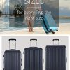 41iEeloiSrL._AC_.jpg HAUPTSTADTKOFFER - Spree - Bagages Cabine à Main, Valise Rigide, Trolley, ABS, TSA, extra léger, extensible, 4 roues, 55 cm, 42 L, Bleu Foncé