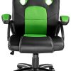 41iFLgGBpKL._AC_.jpg TecTake 800770 Chaise Fauteuil Siège de Bureau Hauteur Réglable Sportive Gamer - diverses Couleurs au Choix - (Noir-Vert | No. 403455)