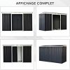 41iZvmCe6VL._AC_.jpg Outsunny Abri de Jardin Remise à Outils en Acier galvanisé avec Portes coulissantes, dim. 280L x 130l x 172H cm, Gris-Noir