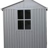 Duramax Aluminium 8 x 6 (4 m²) Abri de Jardin, pour Ranger Les vélos, Les Outils et Le BBQ, Comprend Un kit de Lucarne, Un kit de Fondation, Une fenêtre latérale et des Portes Doubles verrouillables