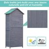 41jA4reN9IL._AC_.jpg Outsunny Armoire abri de Jardin Remise pour Outils 3 étagères 2 Porte loquets Toit Pente bitumé 84L x 51l x 188H cm pin Massif traité Gris