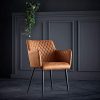 41jlugtuZLL._AC_.jpg Damiware Rose Chaise avec Accoudoir | Salle à Manger Confort Revêtement en Tissu (Cognac)