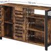 41k0Xts0X5L._AC_.jpg VASAGLE Meuble de Rangement, Buffet, avec Placard 2 Portes, étagères réglables, pour Salle à Manger, Salon, Cuisine, 110 x 33 x 75 cm, Style Industriel, Marron Rustique et Noir LSC083B01