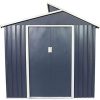 41kL8NxCwzL._AC_.jpg GARDIUN KIS12985 - Abri métallique Liverpool 2,84 m² Extérieur 129 x 220 x 214 cm Acier galvanisé Gris Anthracite