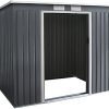 41kPxqnRg2S._AC_.jpg GIANTEX Abri de jardin en métal pour vélo, maison pour outils, portes et fenêtres coulissantes, 213 x 130 x 173 cm