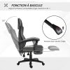 41lL-C221L._AC_.jpg HOMCOM Fauteuil Gaming Chaise Gamer Dossier et Hauteur réglable roulettes pivotantes Repose-Pied Tissu Maille (Gris)
