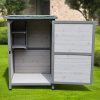 41lMhwzMSPL._AC_.jpg QILIN Abris De Jardin, Armoire À Outils en Bois, Boîte De Rangement Haute Résine, Étanche/Protection Solaire/Anticorrosion, Utilisé dans Le Jardin De La Cour