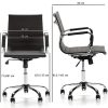 VS Venta-stock Fauteuil de Bureau Croma inclinable Noir,Cuir Synthétique, Chaise Executive avec accoudoirs et Coussin rembourré, Hauteur réglable, Design Ergonomique.