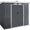 41p7dq7FE4S._AC_.jpg GIANTEX Abri de jardin en métal pour vélo, maison pour outils, portes et fenêtres coulissantes, 213 x 130 x 173 cm