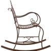 41pdVDQu4iL._AC_.jpg CLP Fauteuil A Bascule Ansan I Chaise A Bascule pour L'Extérieur en Fer Forgé avec Design Antique I Chaise De Jardin avec Accoudoirs Et Dossier, Couleur:Marron Antique
