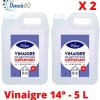 DSTOCK60- 2 BIDONS 5 L DE VINAIGRE BLANC ULTRA PUISSANT 14° (PHEBUS PRODUIT D’ORIGINE GARANTIE) - DÉGRAISSE, DÉTARTRE, DÉSHERBE - MAISON ET JARDINAGE