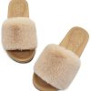 41s0JOrsp-L._AC_.jpg ONCAI Chaussons Femme Confort Peluche Claquette Bout Ouvert Pantoufles Avec Support de Voûte plantaire Tapis de Yoga Fourré Sandales Taille 36-43