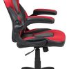 Flash Furniture Chaise de Jeu à Dossier Haut, Fauteuil de Bureau Ergonomique, avec accoudoirs réglables et Tissu en Maille, idéale comme Chaise de Joueur, pour la Maison et Le Bureau, Rouge