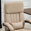 Vinsetto Fauteuil de bureau direction massant hauteur réglable dossier inclinable repose-pied coussin lombaires revêtement synthétique beige