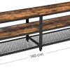 41uG1qJFysL._AC_.jpg VASAGLE Meuble TV, Support TV pour télévision jusqu'à 60 Pouces, Table de Salon, avec étagères de Rangement, Cadre en Acier, pour Salon, Chambre, Marron Rustique et Noir LTV094B01