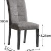 41uRiUDvGNL._AC_.jpg PADMA HOUSE Chaises de Salle à Manger, Lot de 2, Rembourré, Dossier Haut, Revêtement en Lin-Coton, Pieds en Bois Massif, L 66 x l 47 x H 99 cm