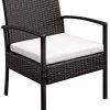 41uyYc-W0jL._AC_.jpg Bonnlo Salon de Jardin Extérieur en Résine Tresseé avec Coussins Ensemble 3 Pièces, Petit Salon en rotin de 2 Fauteuils à Une Place avec Coussins, 1 Table Basse en Verre - Dégradé Marron