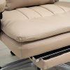 Vinsetto Fauteuil de bureau direction massant hauteur réglable dossier inclinable repose-pied coussin lombaires revêtement synthétique beige