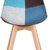 41ynYPUzMtL._AC_.jpg Lot de 2/4/6 Chaises en Pacthwork Chaises de Salle à Manger Pieds en Bois Massif de hêtre (Bleu, 4)