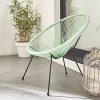 51HH3yBPlS._AC_.jpg Alice's Garden - Fauteuil Acapulco Forme d'oeuf - Vert d'eau - Fauteuil 4 Pieds Design rétro. Cordage Plastique. intérieur/extérieur