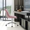 51-uFBAGV5L._AC_.jpg WOLTU BS76rs Chaise de Bureau Tabouret roulettes réglable en Hauteur, Tabouret de Bureau Chaise pivotante en Velours,Rose