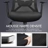 51-waJVQouL._AC_.jpg Yaheetech Chaise Bureau Fauteuil Ergonomique en Maille Haut Dossier avec Appui-tête réglable Chaise d'Ordinateur Pivotante Charge Max 136kg Noir
