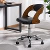 Yaheetech Chaise Bureau Bois Courbé Accoudoir Ergonomique Pivotantes Hauteur Réglable pour Salon Bar Salle de Séjour Chambre Studio Charge 136 kg Noir