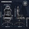 KASORIX Chaise Gaming Inclinable Chaise Bureau Ergonomique Fauteuil Gamer en Cuir PU Hauteur réglable Chaise Gamer avec Repose-Pieds et Massage Siege Gamer Oreiller Lombaire 8509-Noir