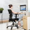 SONGMICS Siège de Bureau Pivotant Fauteuil Ergonomique en Maille Respirant 3 leviers de Réglage, Support Lombaire, avec accoudoir réglable en polyuréthane, Dossier réglable en Hauteur, OBN52BK