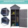518VIjKfW4L._AC_.jpg Outsunny Armoire abri de Jardin Remise pour Outils 3 étagères 2 Porte loquets Toit Pente bitumé 84L x 51l x 188H cm pin Massif traité Gris