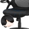51B5AgBWtRL._AC_.jpg SONGMICS Siège de Bureau Pivotant, Fauteuil Ergonomique en Maille Respirant, avec accoudoir Pliable en Mousse, Appui-tête réglable, OBN51BK