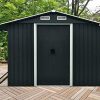 51BBfNGIeL._AC_.jpg Zelsius Kit de Construction pour abri de Jardin | Toit de remorquage 303 x 156/146 x 42 cm | Support pour Outils de Jardin | Résistant aux intempéries | Convient pour Le Stockage du Bois (Anthracite)
