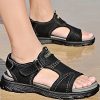 GILKUO Sandales Homme Cuir Bout Ouvert Confort Sandales Été