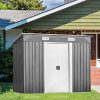 51BvlRwt2zL._AC_.jpg RELAX4LIFE Abri de Jardin en Acier Galvanisée 238 x131x181cm, Cabane de Jardin des Outils en Tôle Galvanisée avec 4 Bouches de Ventilation, 2 Portes Coulissantes, Toit Incliné, Utilisation Extérieur