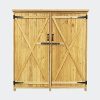 51DvzBFXR-L._AC_.jpg WilTec Armoire de Jardin 2 Portes 1350x500x1540 mm Bois d’épicéa Toit Goudron Armoire Outils Remise Jardin
