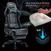 KASORIX Chaise Gaming Inclinable Chaise Bureau Ergonomique Fauteuil Gamer en Cuir PU Hauteur réglable Chaise Gamer avec Repose-Pieds et Massage Siege Gamer Oreiller Lombaire 8509-Noir