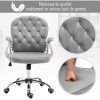 51GxyMiVrnL._AC_.jpg HOMCOM Fauteuil chaise de bureau style contemporain hauteur réglable roulettes pivotant velours 60 x 61 x 95-105 cm gris