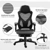 51HWMIVlSL._AC_.jpg HOMCOM Fauteuil Gaming Chaise Gamer Dossier et Hauteur réglable roulettes pivotantes Repose-Pied Tissu Maille (Gris)