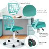 51HQRvnFnL._AC_.jpg Chaise de Bureau Chaise de Bureau pivotante réglable Siège en Tissu Chaise de Bureau Ergonomique sans accoudoir Turquoise