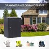 51MDxNxGpL._AC_.jpg Outsunny Abri de Jardin - Remise pour Outils - cabanon Porte verrouillable - dim. 1L x 1,03l x 1,6H m - tôle d'acier ondulée Anthracite